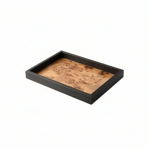 Rectangular Wood Tray Raised Sides Wood Tray Shallow Home Storage for Living Room