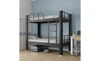 Metal Bunk Bed with Ladder Heavy Duty Bunk Bed with Ladder Space-Saving Furniture for Students, Roommates, Dormitory, Apartment Housing