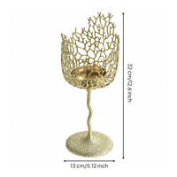 Candle Holder with Coral Cup Sleek Candlestick Modern for Tabletop