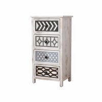 2-Drawer Nightstand Nordic aesthetic Bedside Table Distressed Finish Vintage Look for Interior Decorators