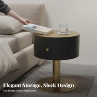 Round Side Table Sturdy Build Cylindrical accent Table space-saving Size for Parents