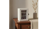 Wooden Bookshelf Ornament Three Shelves Mini Bookshelf Cabinet Clear Window