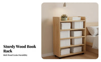 5-Tier Mobile Bookcase Multi-Layer Storage Mobile Shelving Mobile Single Unit