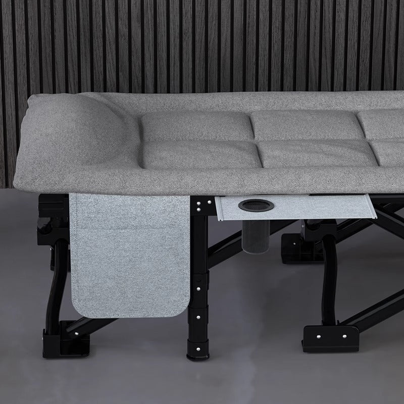 Folding Bed for Office Nap, Portable Camp Bed, Metal Frame, Modern Style