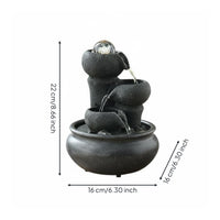 Compact Design Desktop Water Fountain USB Powered Indoor Water Fountain with Light House Decoration for Living Room, Office, Meditation Space, Bedroom