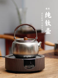纯钛烧水壶素雅提梁壶便携户外茶壶2025新款家用养生壶茶具套装