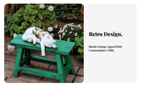 Small Four-Legged Pedestal Distressed Finish Plant Stand Retro Design for Patio