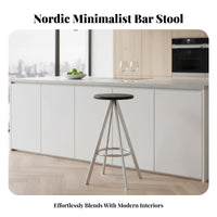 Round Seat Counter Stool Light Luxury Bar Chair Minimalist Design for Adults