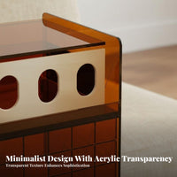 2-Tier Wavy Stand Transparent Nightstand adaptable for Living Room, Minimalists