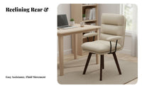 Upholstered Retro Task Chair Padded Backrest Household Furniture for Study Room