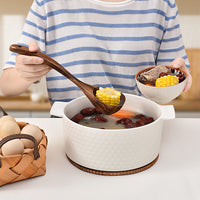 Japanese Style Thickened Large Head Spoon Household Wooden Spoon for Soup Hot Pot Acacia Wood Long Handle Turtle Shell Soup Spoon Custom LOGO
