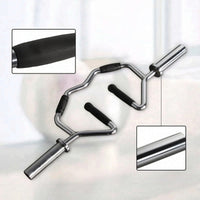 Triceps Barbell Bar Textured Grip Barbell with Angled Frame Non-Slip for Weightlifters, Strength Training