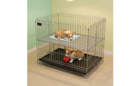 Folding Dog Playpen Foldable Dog Pen with Tray Rust Resistant Puppy Pen for Young Dogs, Outdoor