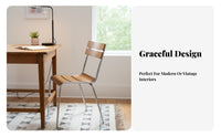 Slatted Back Dining Chair Long-Lasting Construction Slat Back Side Chair Sturdy