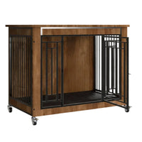 Sturdy Wood Dog Crate, Wooden Pet Enclosure, Toilet Divider