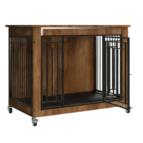 Sturdy Wood Dog Crate, Wooden Pet Enclosure, Toilet Divider