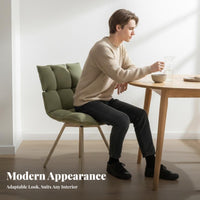 Upholstered Rotating Armchair Modern Minimalist Design Plump Spinerest Chair Plush Padding Ergonomic Curved Spine