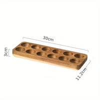Acacia Wood Egg Tray Japanese Style Acacia Wood Egg Holder Easy to Clean for Pantry