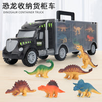 DIY Dinosaur Truck Toy Set with Container and Trailer