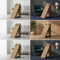 Freestanding Cat Scratching Ramp Wooden Triangular Cat Scratcher Angled Pet Supply for Indoor Cats, Kittens, Corner, Living Room, Home