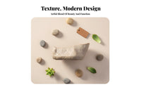 Natural Look Faux Stone Flower Pot With Drainage Hole Ceramic Succulent Pot Vintage Rustic Design Irregular Rock-Like Planter Minimalist Design for Plant Lovers, Office Workers, Hobbyists, Desktop, Living Room, Balcony, Windowsill