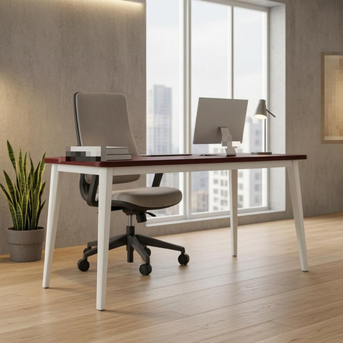 Office Desk  Metal Computer Desk Cable Grommet Study Table