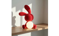 Rabbit Night Light Flocked Rabbit Lamp Ambient for Bedside Table, Living Room