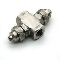 Stainless Steel Misting Nozzle, Industrial Fine Mist Spray Tip, Low Pressure Humidification Nozzle, Two Fluid, 1/4 Pressure Siphon Type