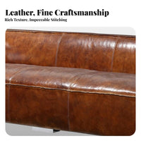 Button-Tufted Couch utilitarian Look Button-Tufted Settee Distressed Finish Sofa for Interior Designers, Apartment Dwellers, Club, Living Room, Bedroom