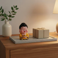 5 Pieces Wealth Deity Statue Set Hand-Painted God of Wealth Statue