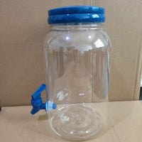 Transparent Body Plastic Beverage Jug with Tap Easy-Pour Spout Plastic Drink Dispenser Large Capacity for Campers, Camping, Picnics, Parties