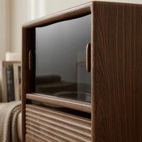 floor Storage Cabinet Double-Layer Wood Bookcase Thick Board Bookshelf for TV Area