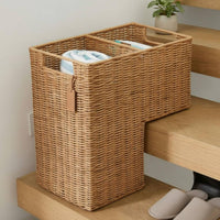 Wicker Stair Container Large Capacity Stair Step Storage Container Easy to Carry