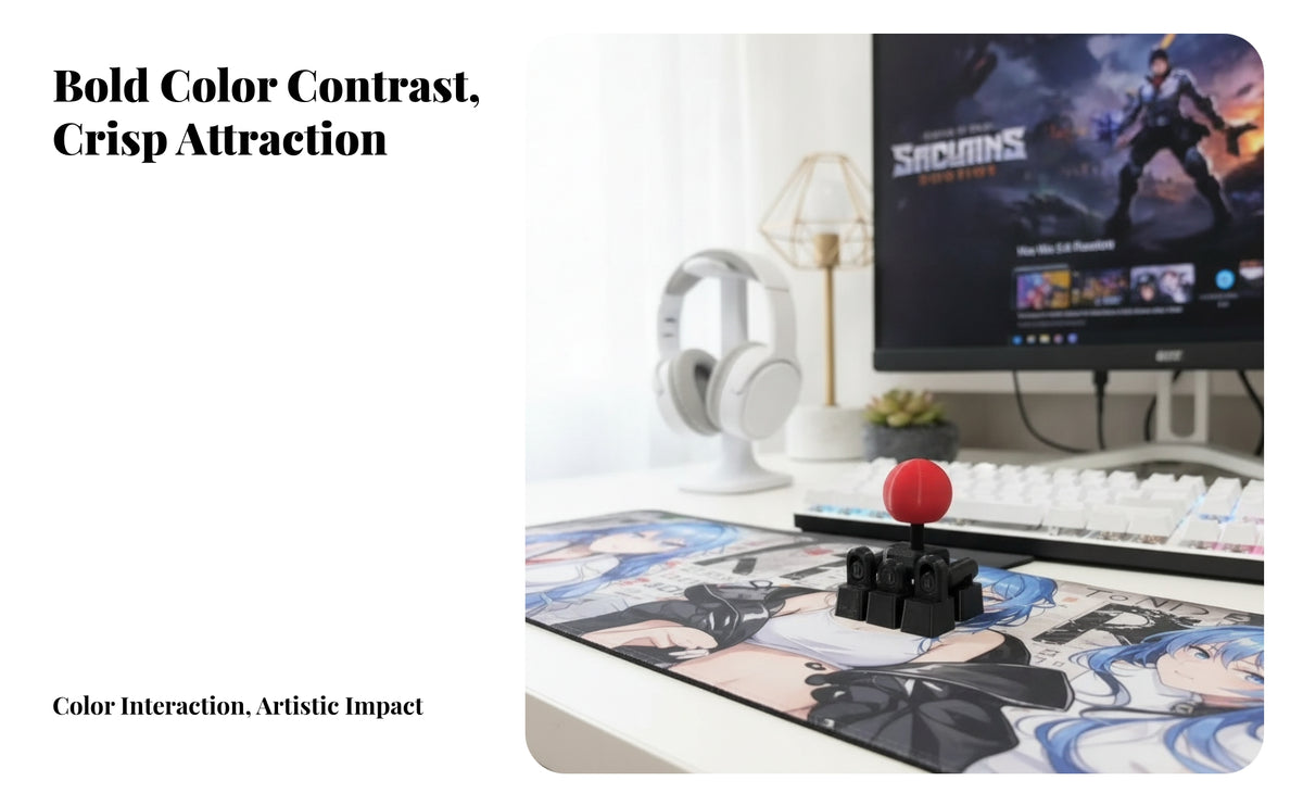 3D-Printed Arcade Joystick Keycap PLA WASD Joystick Cap Mechanical WASD Keycap Ball Top for Gamers