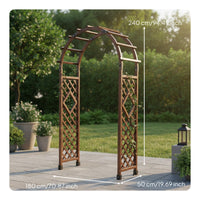 Wooden Garden Arbor Anti-Rust-Resistant Outdoor Garden Lattice Archway Weather Resistant Climbing Plant Archway for Gardeners, Yard Entryway