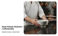 Japanese Ceramic Ramen Bowl, Hand-Painted Tableware Set, Minimalist Plate, Creative Dinnerware For Home & Restaurant