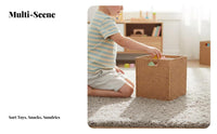 Imitation Rattan Cube basket with Handles Shelf Basket Hollowed-available for Living Room