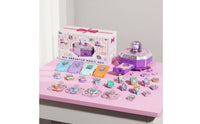 77 Pieces Birthday Gift Sticker Art Craft Kit Improves Practical Ability Kids Keychain Creator Easy to Use Charm Making Machine for Girls