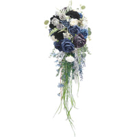 Cascading Bridal Bouquet Teardrop Artificial Rose Bouquet Trailing for Weddings