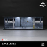 1:64地下停车库场景模型仿真合金车模展示防尘收纳小汽车灯光摆件