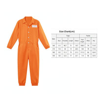 Orange Prisoner Bodysuit Adult Prison Jumpsuit One-Piece Prisoner Jumpsuit Button-Front for Adults