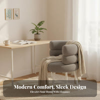 Plush Seashell Chair Shell-Shaped spinerest Upholstered Rolling Chair for Bedroom