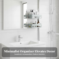 Adhesive Shower organizer No Drilling Multi-Tier surface Organizer Space-Saving