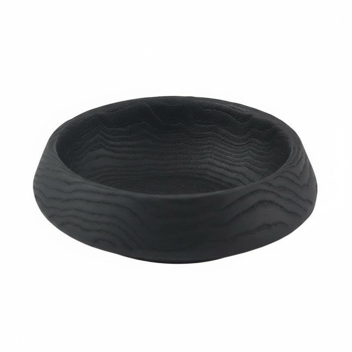Decorative Fruit Bowl Rustic Round Wood Grain Bowl for Sales Office, Hotel Lobby