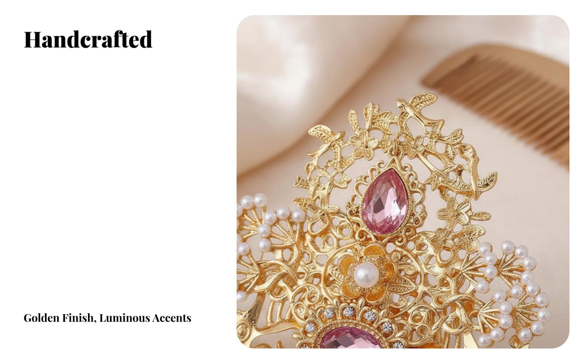 Traditional Chinese Attire Hair Crown Flower Pattern Traditional Chinese Headdress Chinese Hair Crown Antique Design Vintage