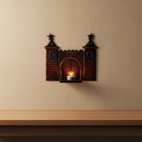 Castle Wall Sconce 3D Effect Gothic Candle Holder Distressed Finish for Bar