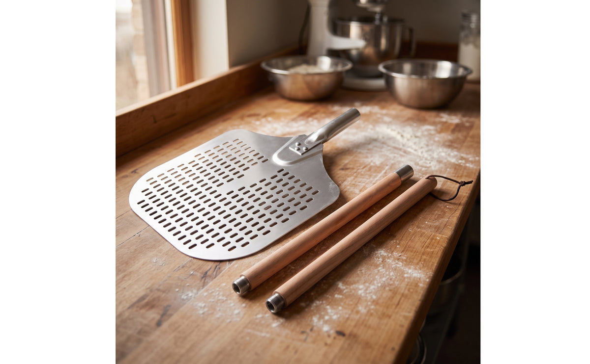 Perforated Pizza Peel Professional Pizza Peel with Detachable Handle Easy to Clean for Kitchen Cooking