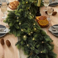 Artificial Pine Garland PE Dense Christmas Vine Faux Christmas Tree Leaves Pine Needle Door Hanging Decoration
