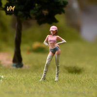 VM 1/64白色毛衣女孩微缩人偶 微缩场景沙盘模型道具小人偶
