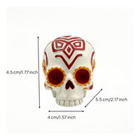Hand-Painted Skull Ornament Freestanding Tabletop Skull Compact Decor Miniature for Collectors
